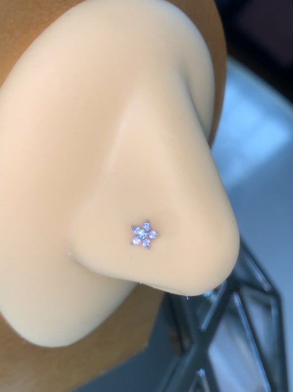 White flower nose ring