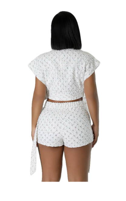 White Festive Short Set Half