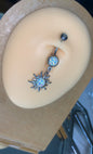 Clear crystal sun belly ring