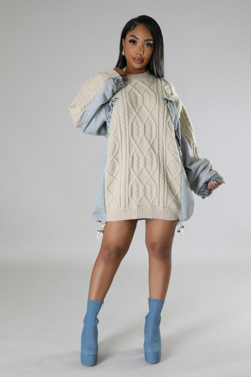 Nice Edgy Girl Sweater Dress