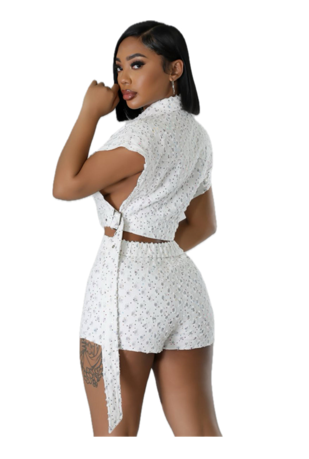 White Festive Short Set Half