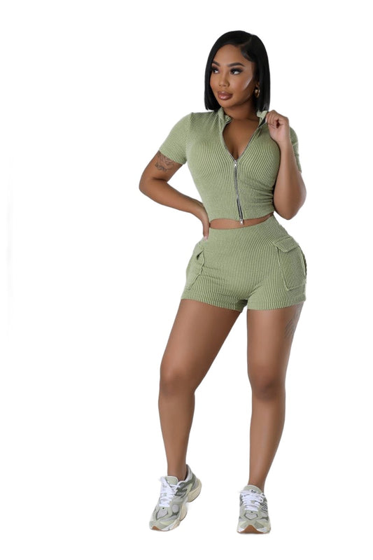 Green Comfy Cute Short set