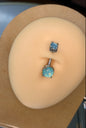 Blue crystal belly ring