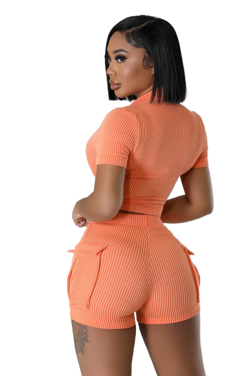 Orange Comfy Cute Short Set