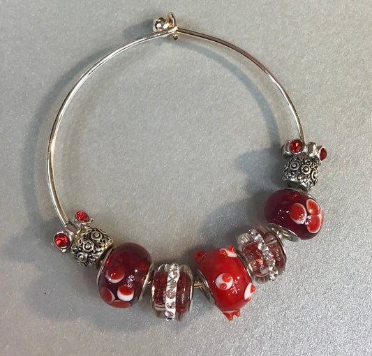 Red Illusion Charm Bracelet