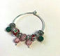 Pink N’ Green Floral Charm Bracelet