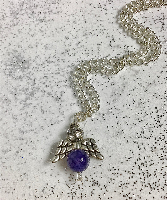 Dark Purple Angel Necklace