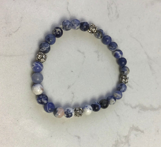 Marble Glass Bead Bling Bracelet