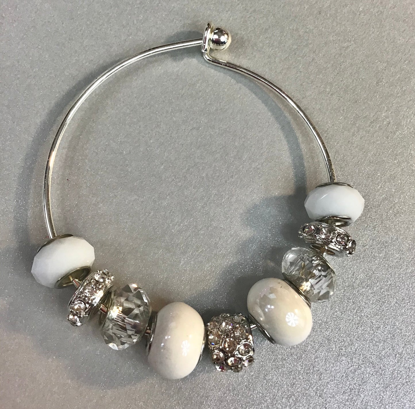 White Marble Charm Bracelet