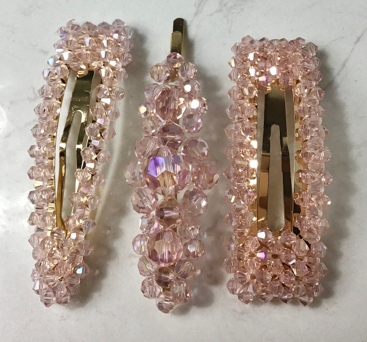 Pink Summer Pearl hair clips