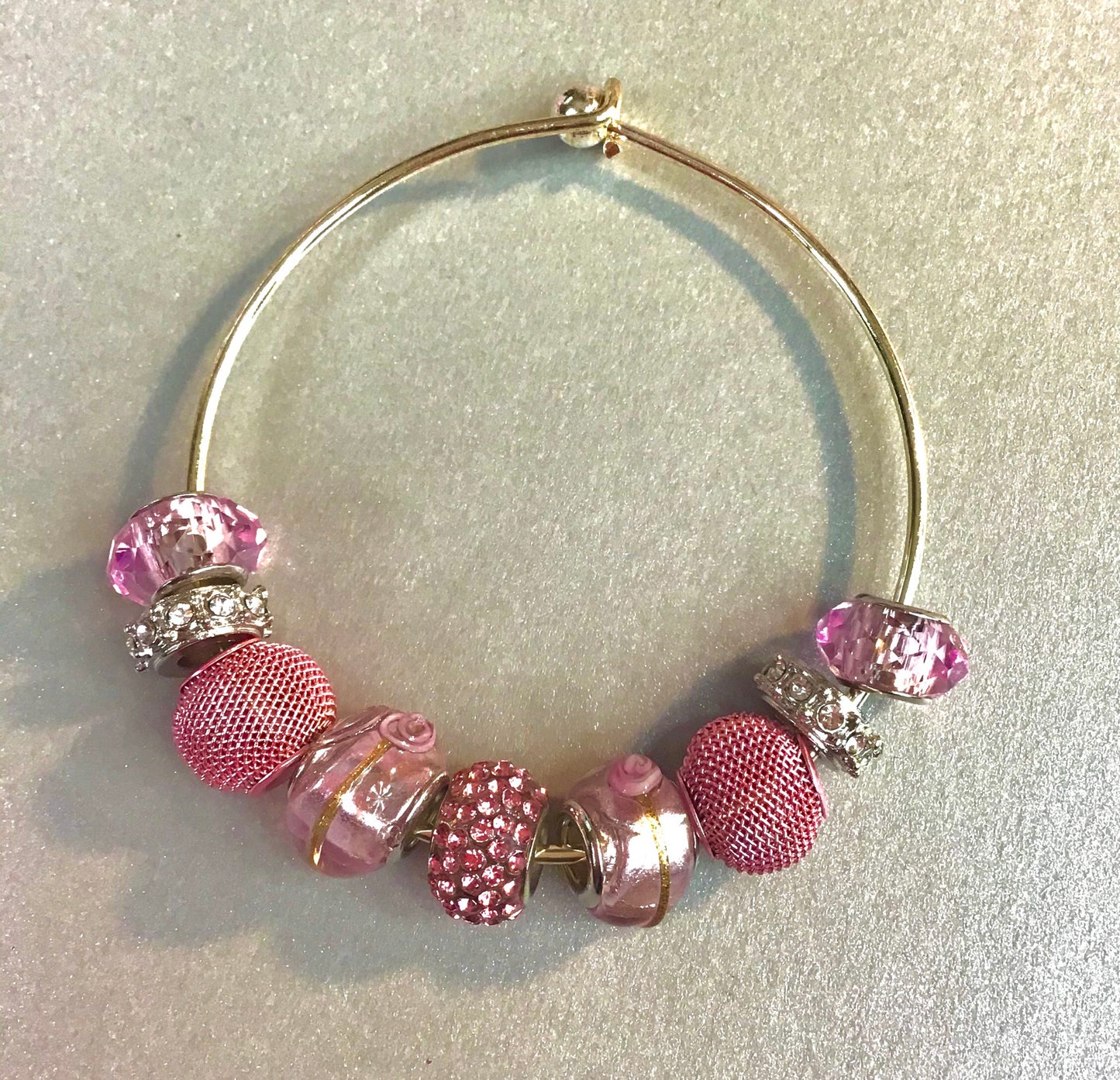 Burst of Pink Charm Bracelet