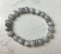 Grey Marbled Bead Bling Bracelet