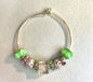 Pink and Green Floral Charm Bracelet