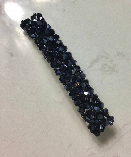 Charcoal Crystal Hair Clips